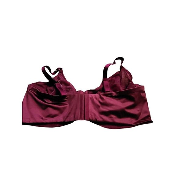 Torrid Unlined Balconette Bra - Microfiber & Mesh Maroon NWT Size 44DD - Picture 3 of 4